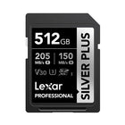 Lexar 512GB Professional SDXC SILVER PLUS UHS-I Memory Card 205MB/s