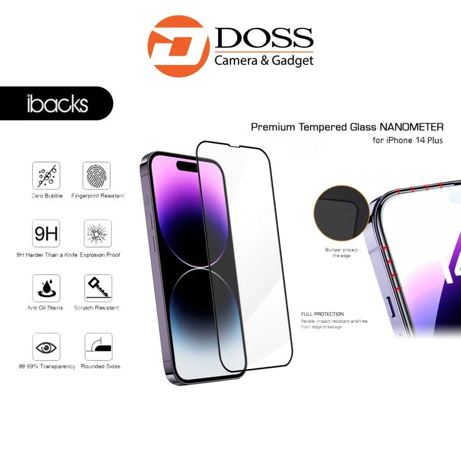 Ibacks Nanometer Tempered Glass for iPhone 14 Plus