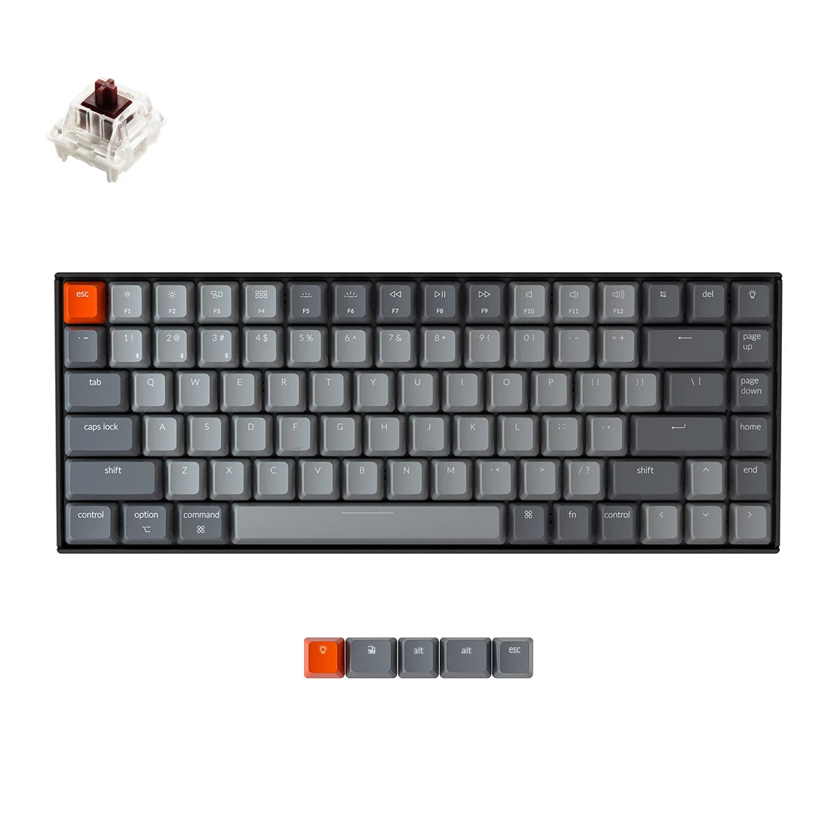 Keychron K2-A3 Wireless Mechanical Keyboard 84 Key White Backlight Plastic Frame Brown Switch