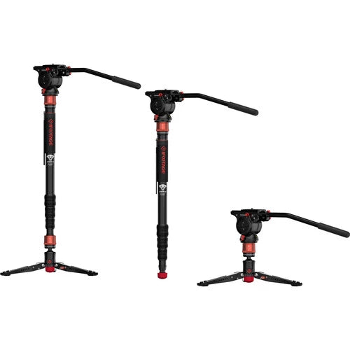 Ifootage COBRA 3 A180T Monopod & Komodo K5 Fluid Head Bundle