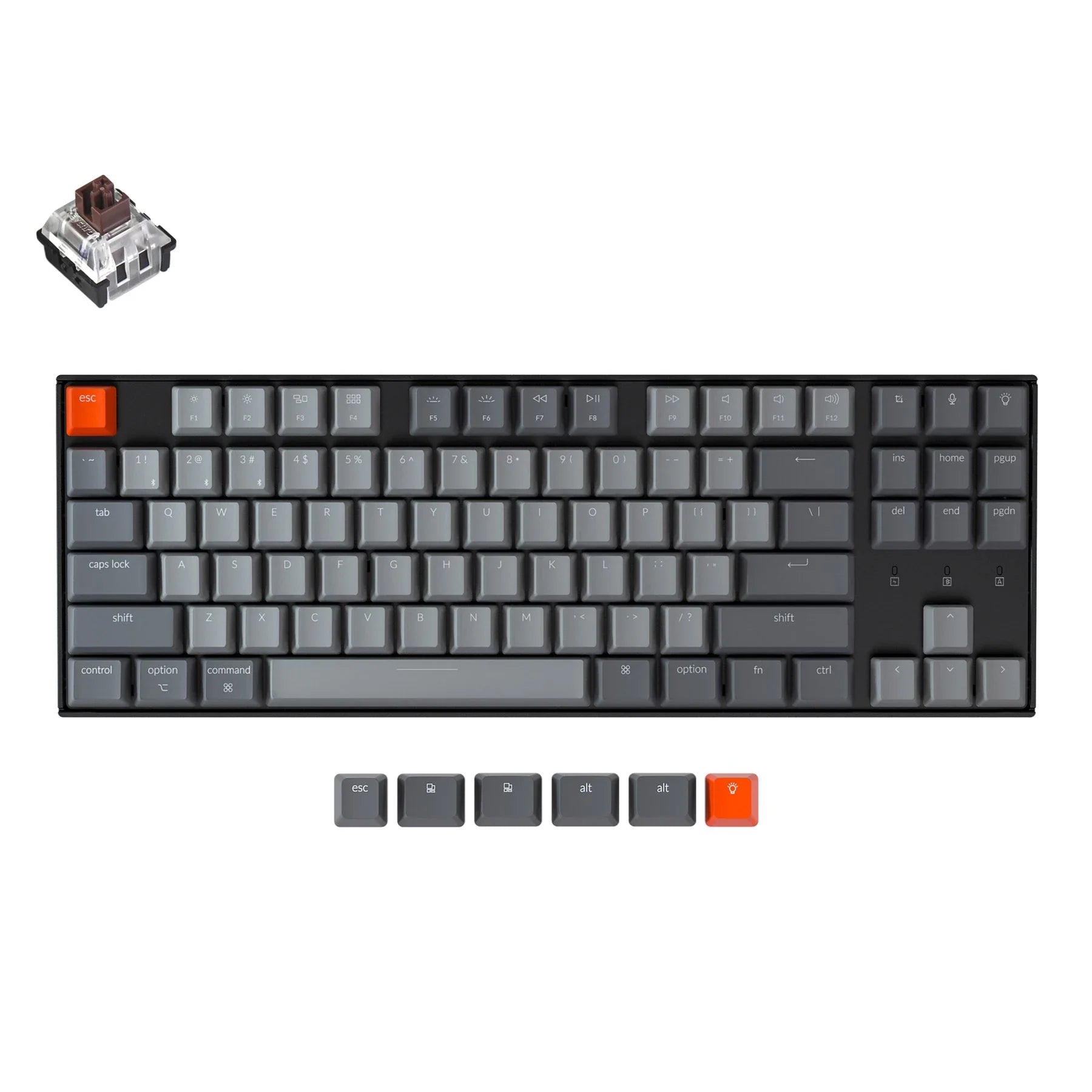 Keychron K8-D3 Wireless Mechanical Keyboard 87 Key White Backlight Brown Switch Optical Hot-swappable