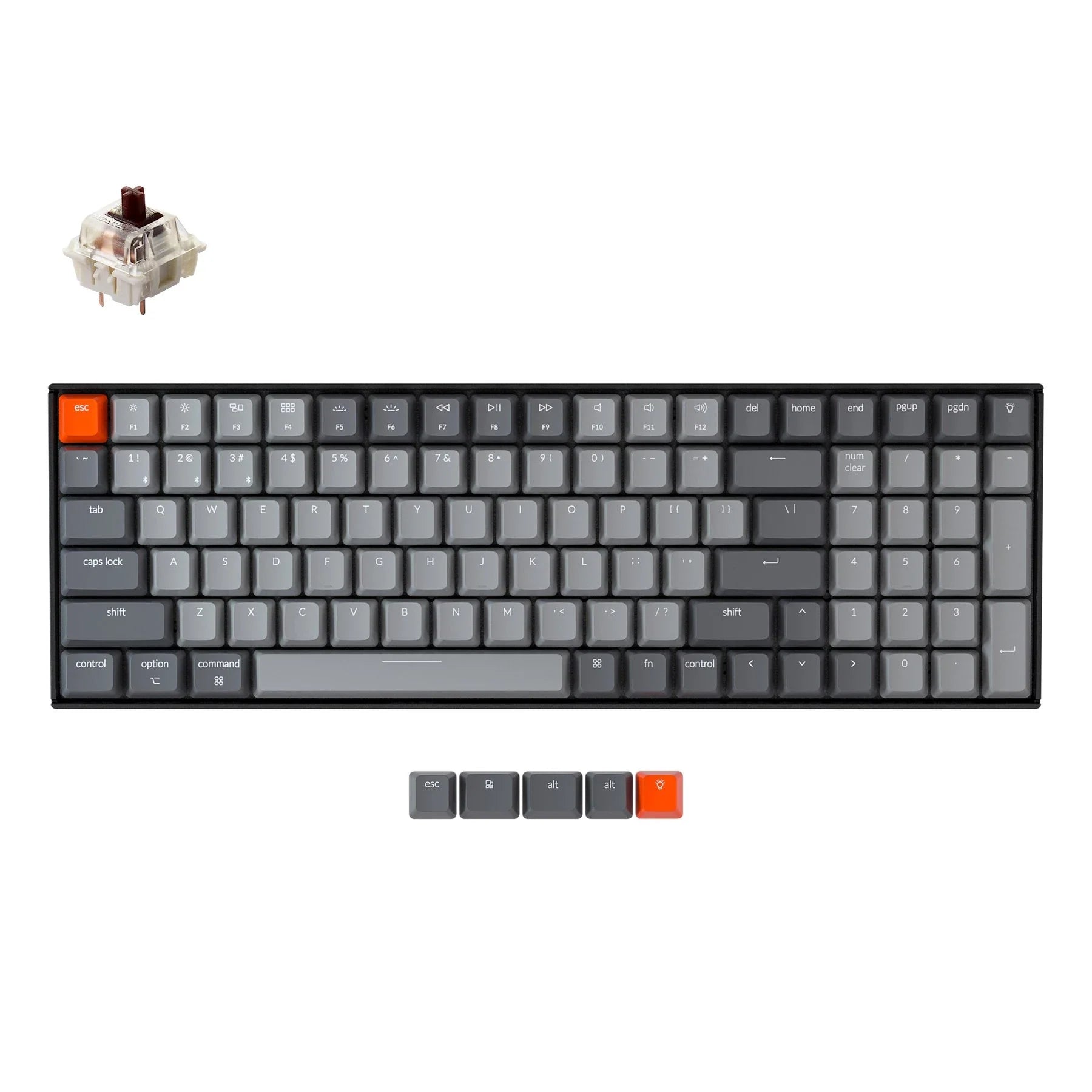 Keychron K4-G3 Wireless Mechanical Keyboard White Backlight Gateron Hot-Swappable Brown Switch