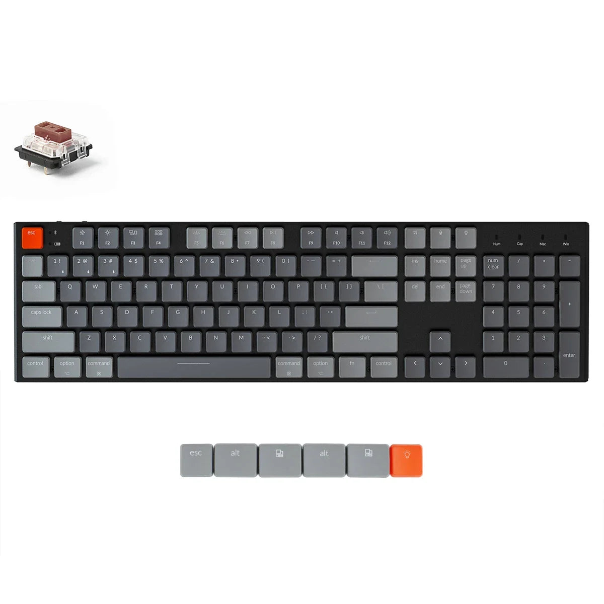 Keychron K1-N3 Wireless Mechanical Keyboard Aluminum Frame 104 Key RGB Backlight Brown Switch