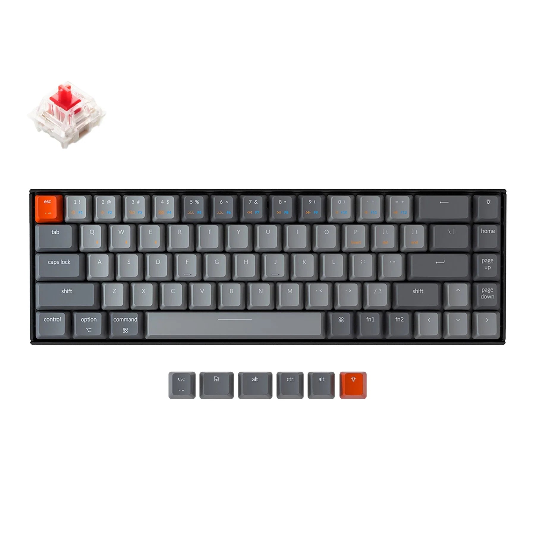 Keychron K6-V1 Wireless Mechanical Keyboard 68 Key RGB Backlight Red Switch Hot Swappable