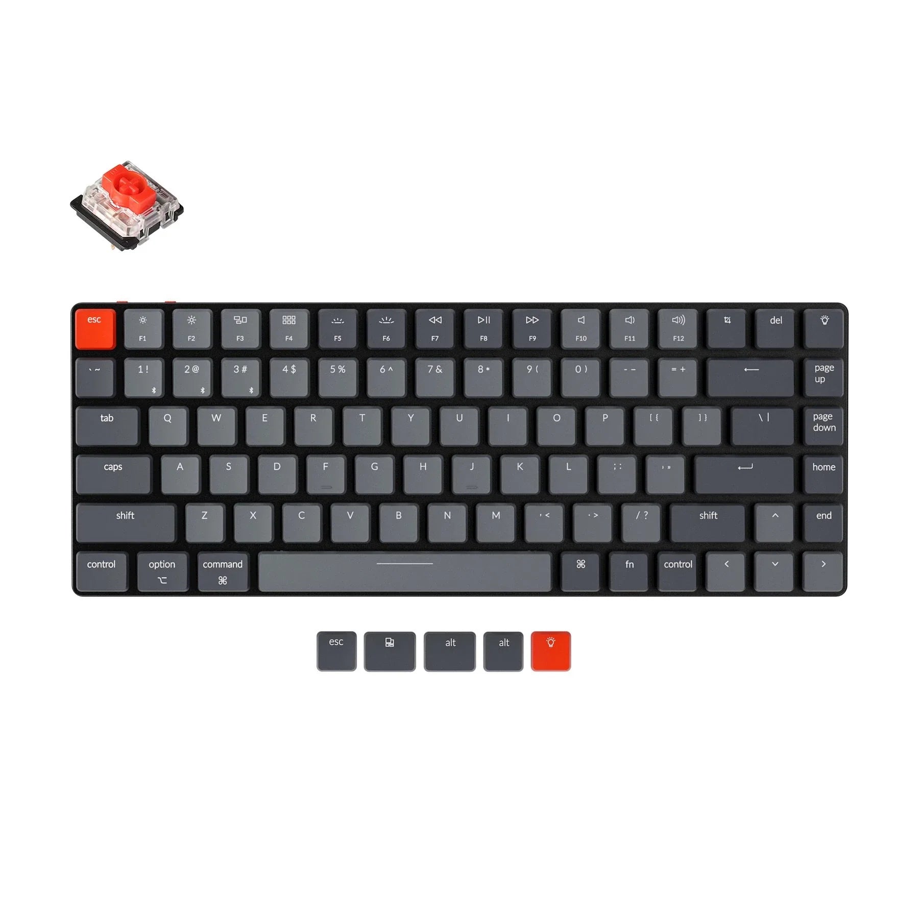 Keychron K3-A1 Wireless Mechanical Keyboard 84 Key White Backlight Red Switch Low Profile Gateron Mechanical