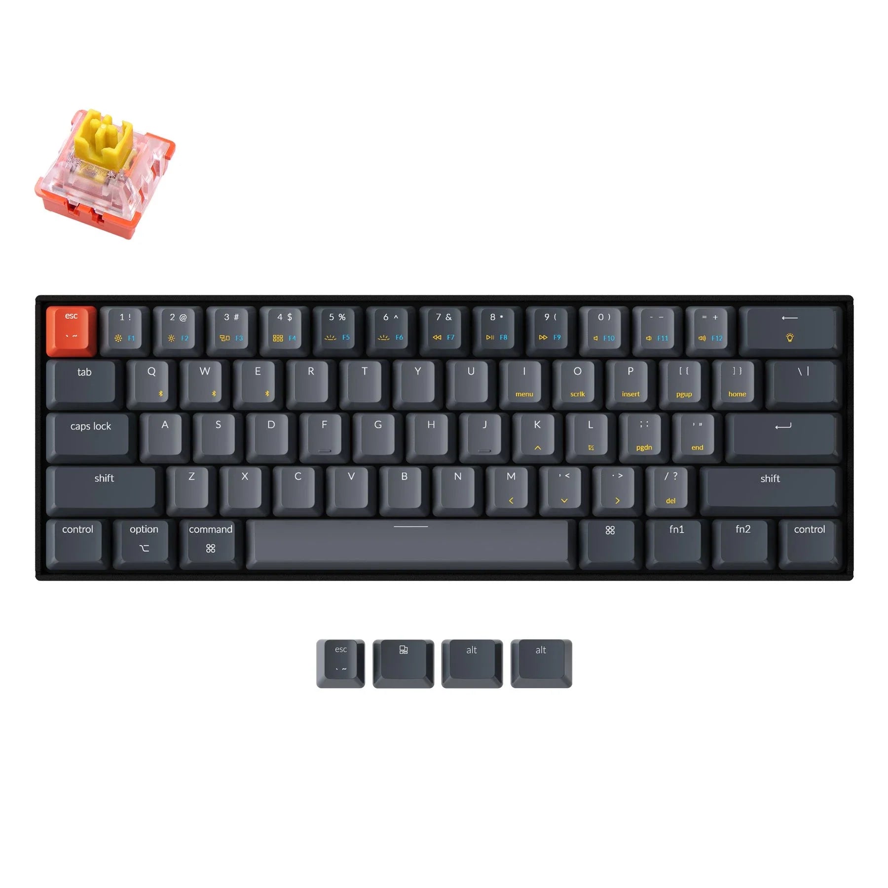 Keychron K12-E4 Wireless Mechanical Keyboard 61 Key RGB Backlight Banana Switch Optical Hot Swappable