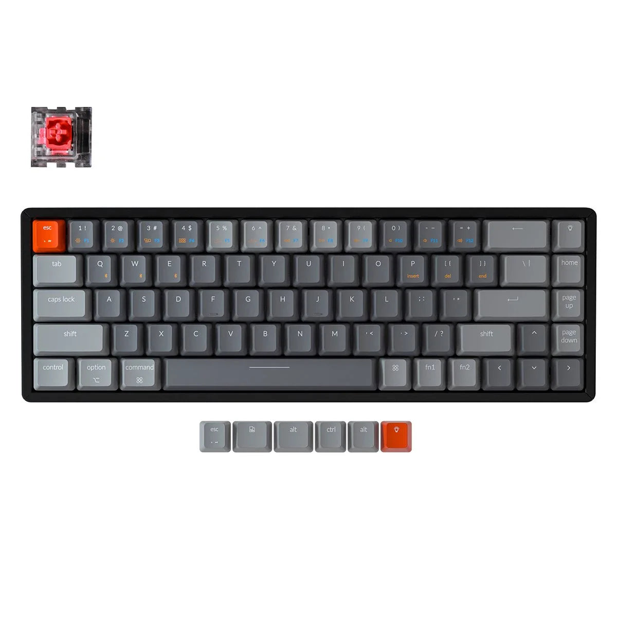 Keychron K6-T1 Wireless LK Optical Keyboard RGB Backlight Aluminum Frame Red Switch