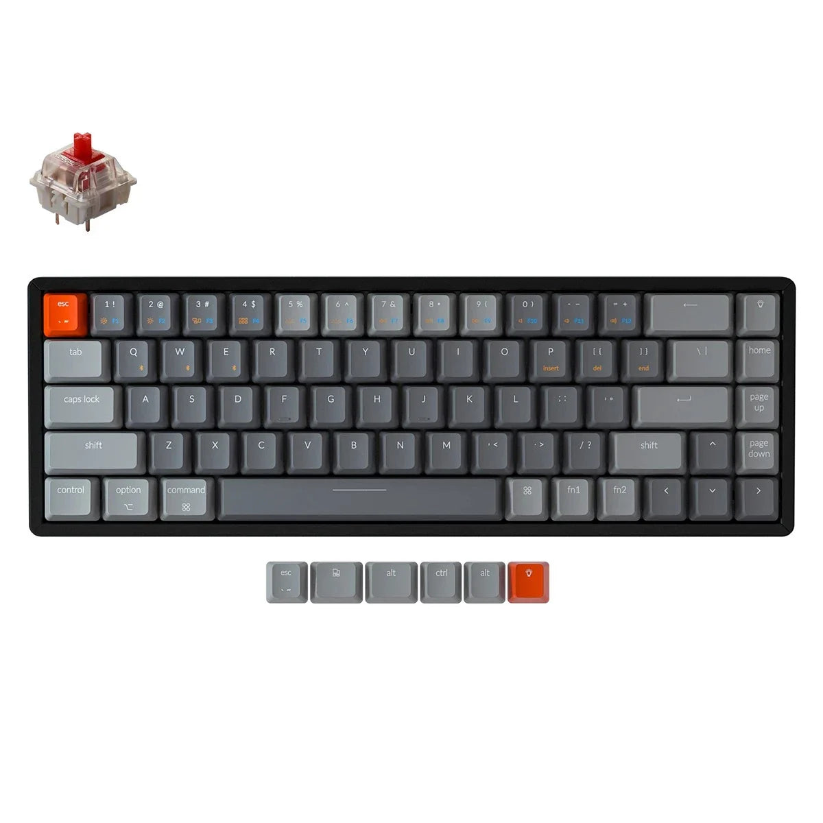 Keychron K6-W1 Wireless Mechanical Keyboard Aluminum Frame Hot-Swappable RGB Backlight Red Switch