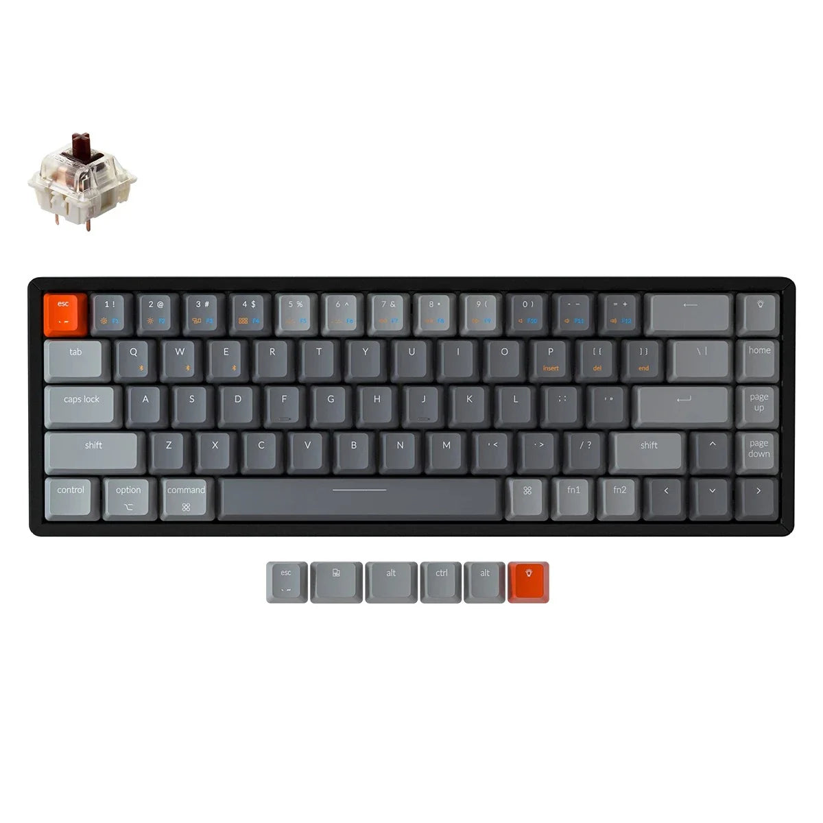 Keychron K6-W3 Wireless Mechanical Keyboard Aluminum Frame Hot-Swappable RGB Backlight Brown Switch