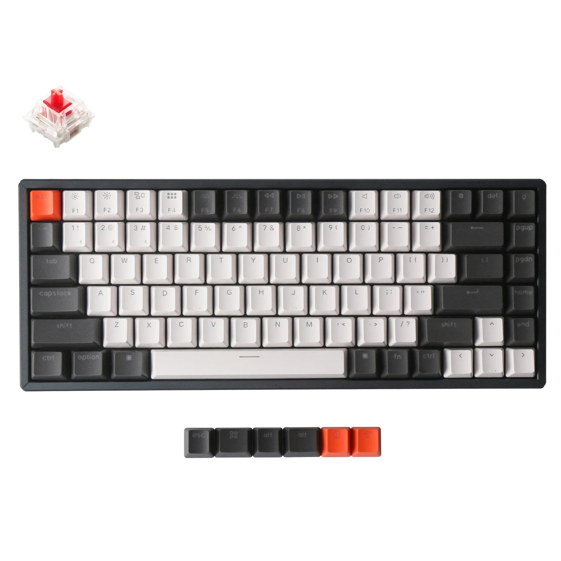 Keychron K2-C1H Wireless Mechanical Keyboard RGB Backlight Almunium Frame Gateron (Hot Swappable) Red Switch