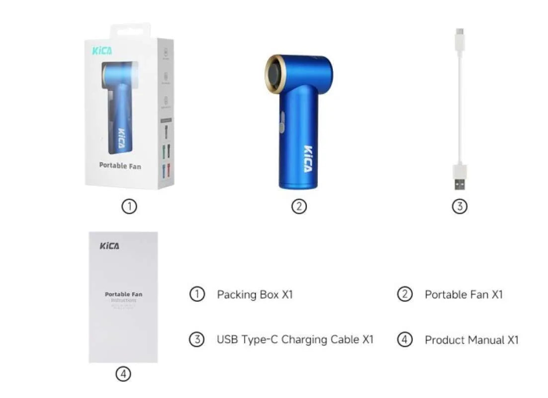 Kica JetFan Mini Ultra Compact and Portable Jet Fan Mini Red