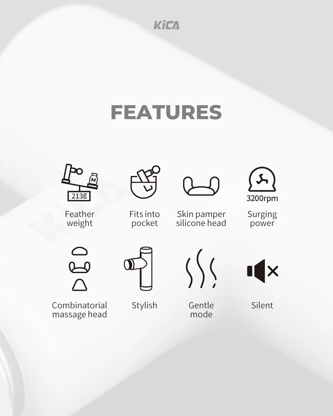 KiCa Mini C Smallest Lighter Mini Massage Gun Off White