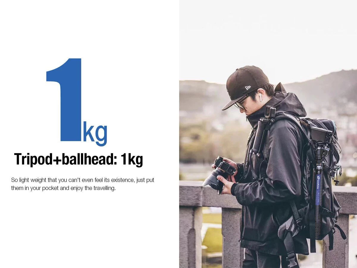 Leofoto LY-224C+LH-25(Red) Carbon Fiber Y Shaped Center Column Tripod