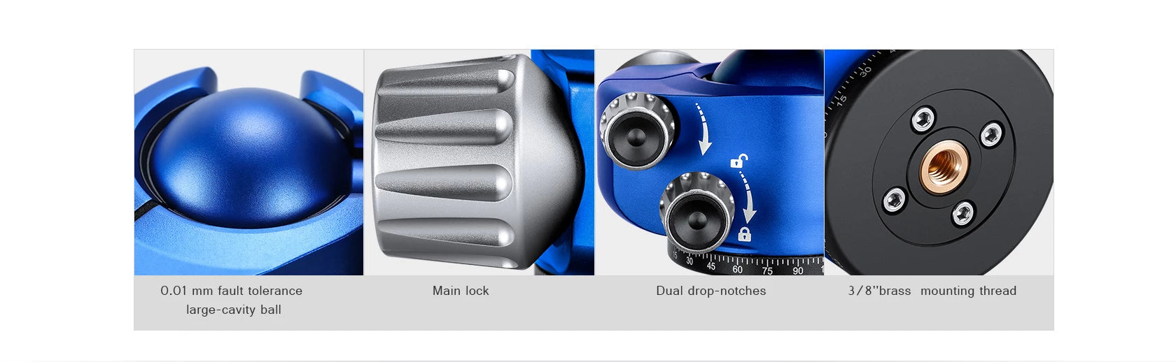 Leofoto LP-324C Carbon Fiber Tripod with LH-40 Ball Head Blue Poseidon