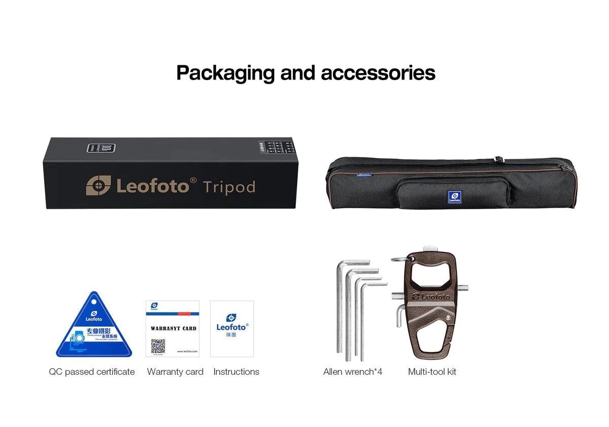 Leofoto LY-224C+LH-25(Red) Carbon Fiber Y Shaped Center Column Tripod