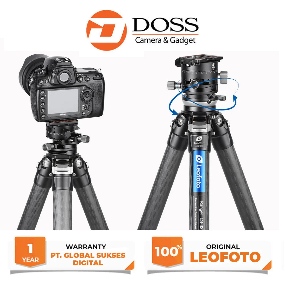 Leofoto G2+NP-60 3 in 1 Panorama Geared Ballhead