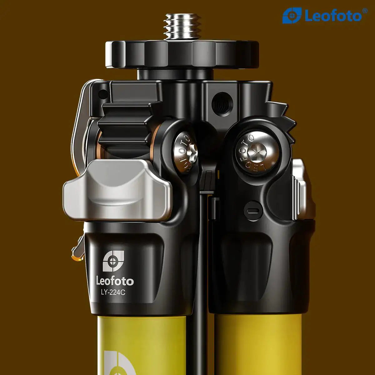 Leofoto LY-224C+LH-25(Yellow) Carbon Fiber Y Shaped Center Column Tripod