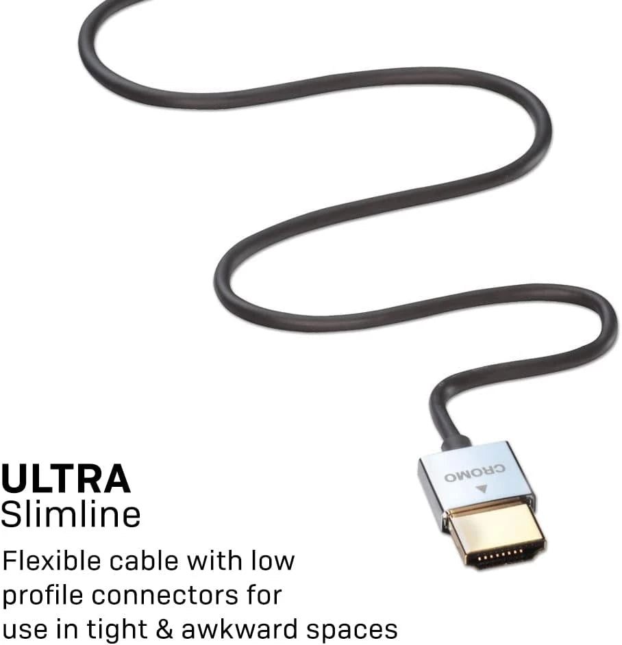 Lindy #41669 CROMO Slim High Speed HDMI Cable with Ethernet, 0.3m