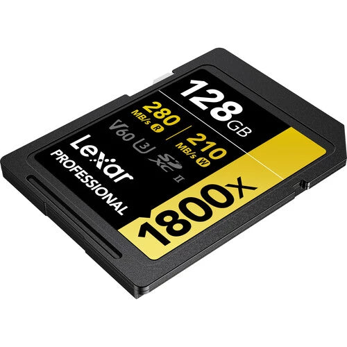 Lexar 128GB 1800x SDXC UHS-II Memory Card R: 280MB/S W: 210MB/s