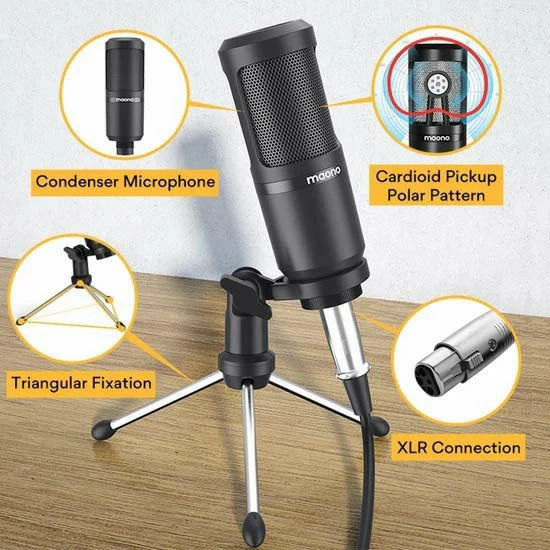 Maonocaster Lite AU-AM200 S1 Single Mic Bundle Portable Live Streaming and Studio Podcast USB Sound Card