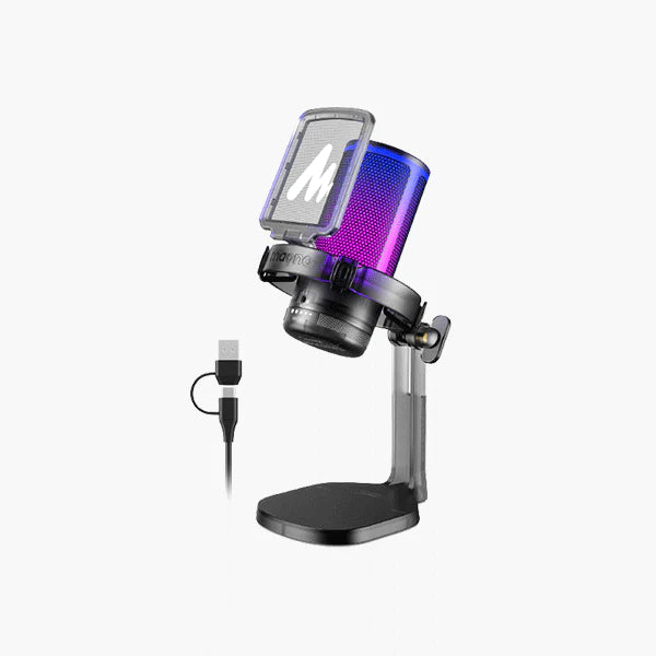 Maono DGM20 GamerWave Condenser USB Gaming RGB Microphone - White