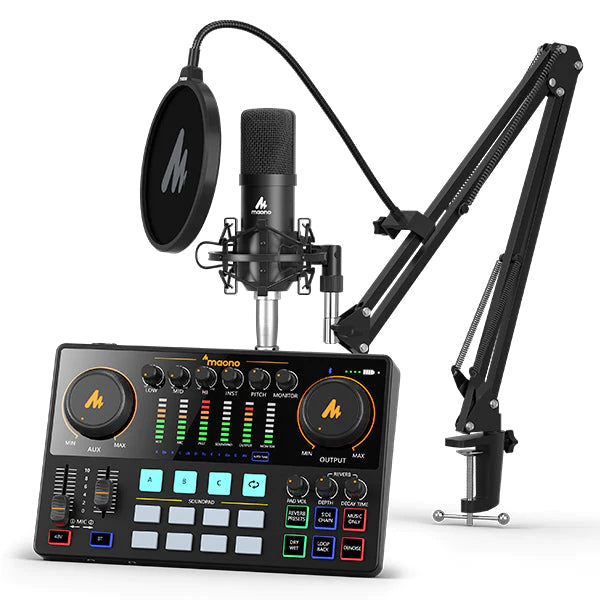 MAONO Maonocaster AME2 A Integrated Audio Production Studio with Single Mic Bundle