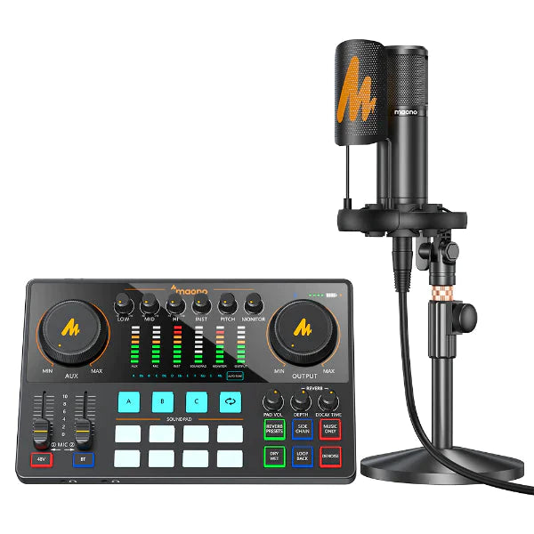 MAONO Maonocaster AME2 A Integrated Audio Production Studio with Single Mic Bundle