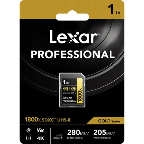 Lexar 1 TB Professional 1800x SDXC UHS-II V60 Memory Card