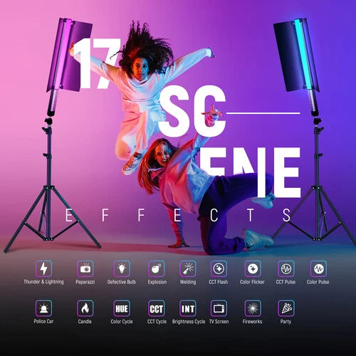 Neewer CL124 RGB HANDHELD RGB VIDEO LIGHT WITH BARNDOOR