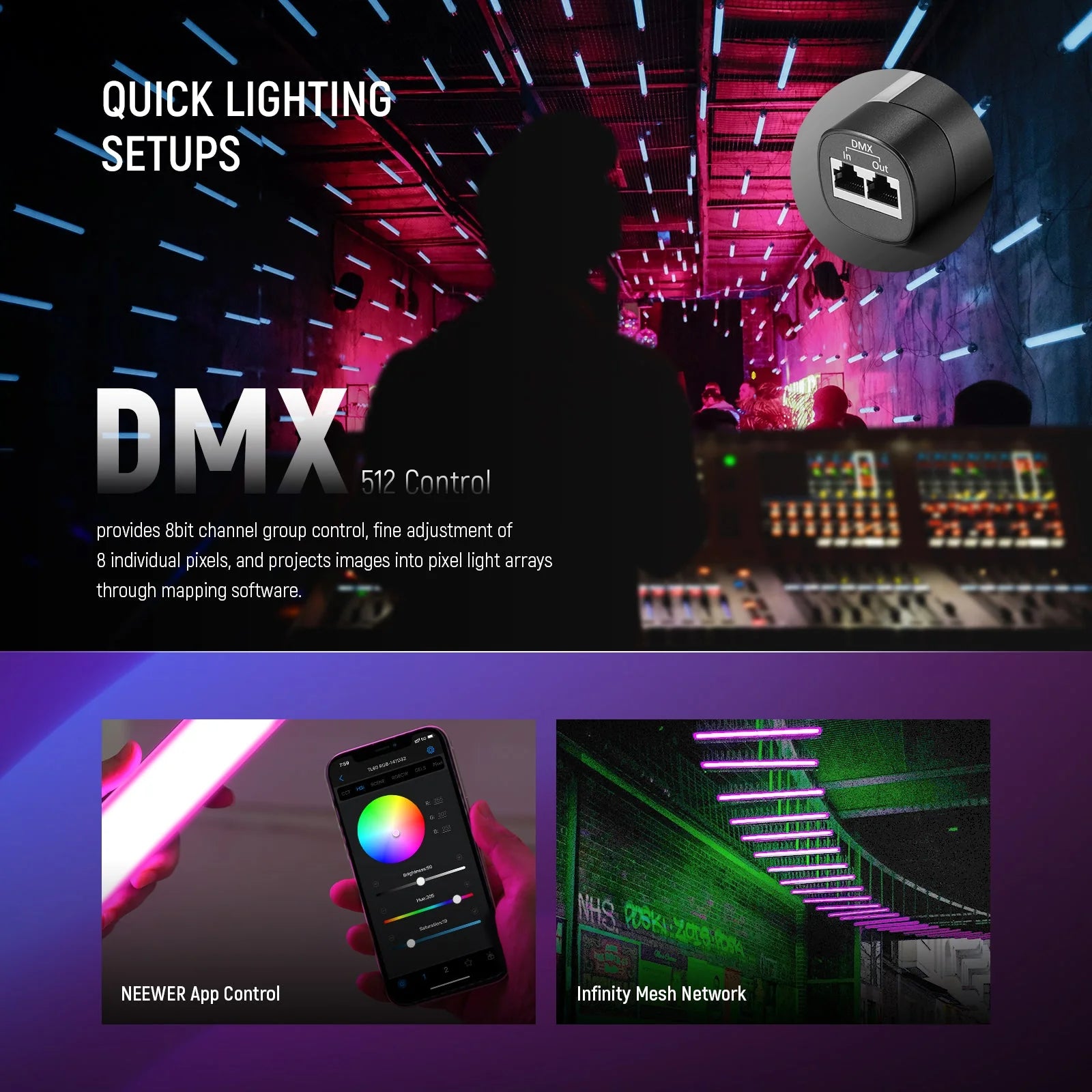Neewer TL60 RGB NEEWER TL60 LED RGB TUBE LIGHT (EU)