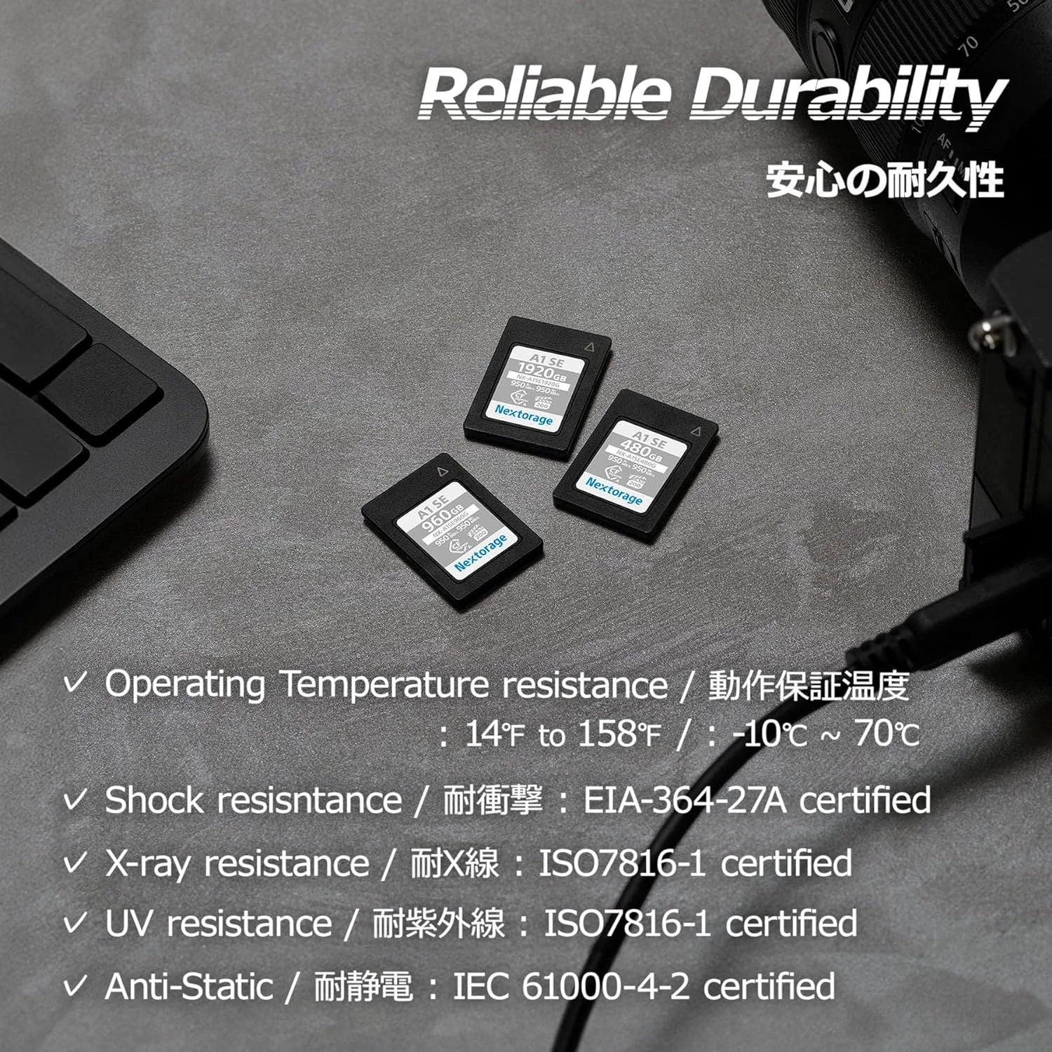 Nextorage NXA1SE CFExpress Type A 480GB 950MB/s Read, 950MB/s Write, 400MB/s Sustain Write