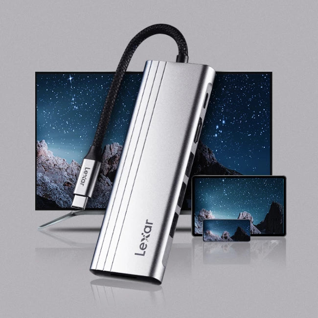 Lexar H31 7in1 USB C Hub HDMI SD/microSD Power Delivery 100W