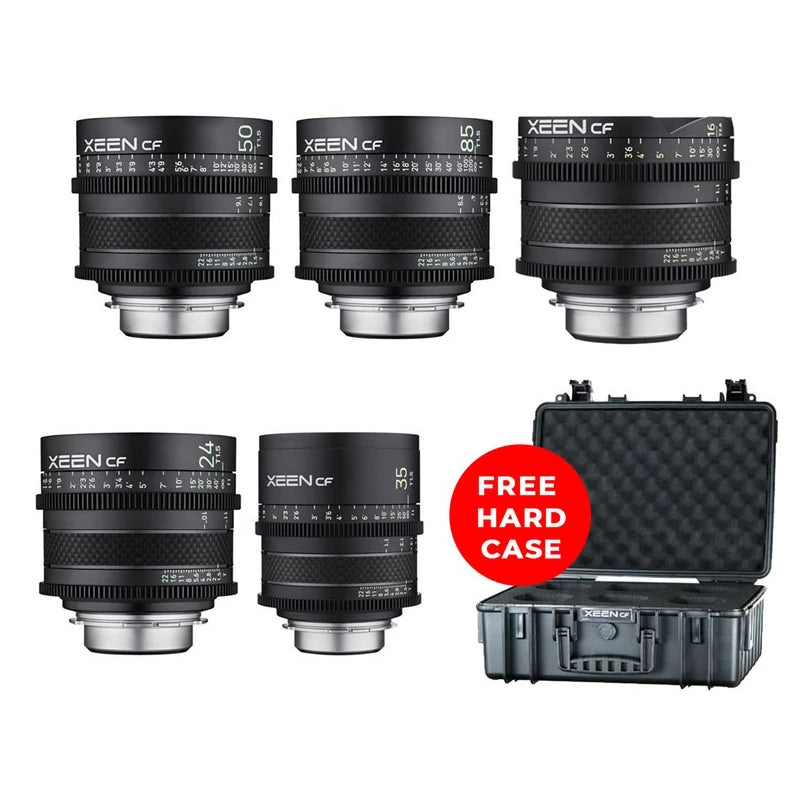 Paket Samyang XEEN CF Cinema 5 Lens Kit 16/24/35/50/85mm for Arri PL Mount with Custom Case