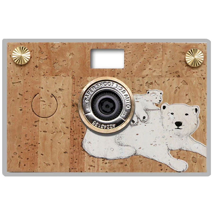 Paper Shoot Cork Wooden Box Camera Set - Bear 18MP