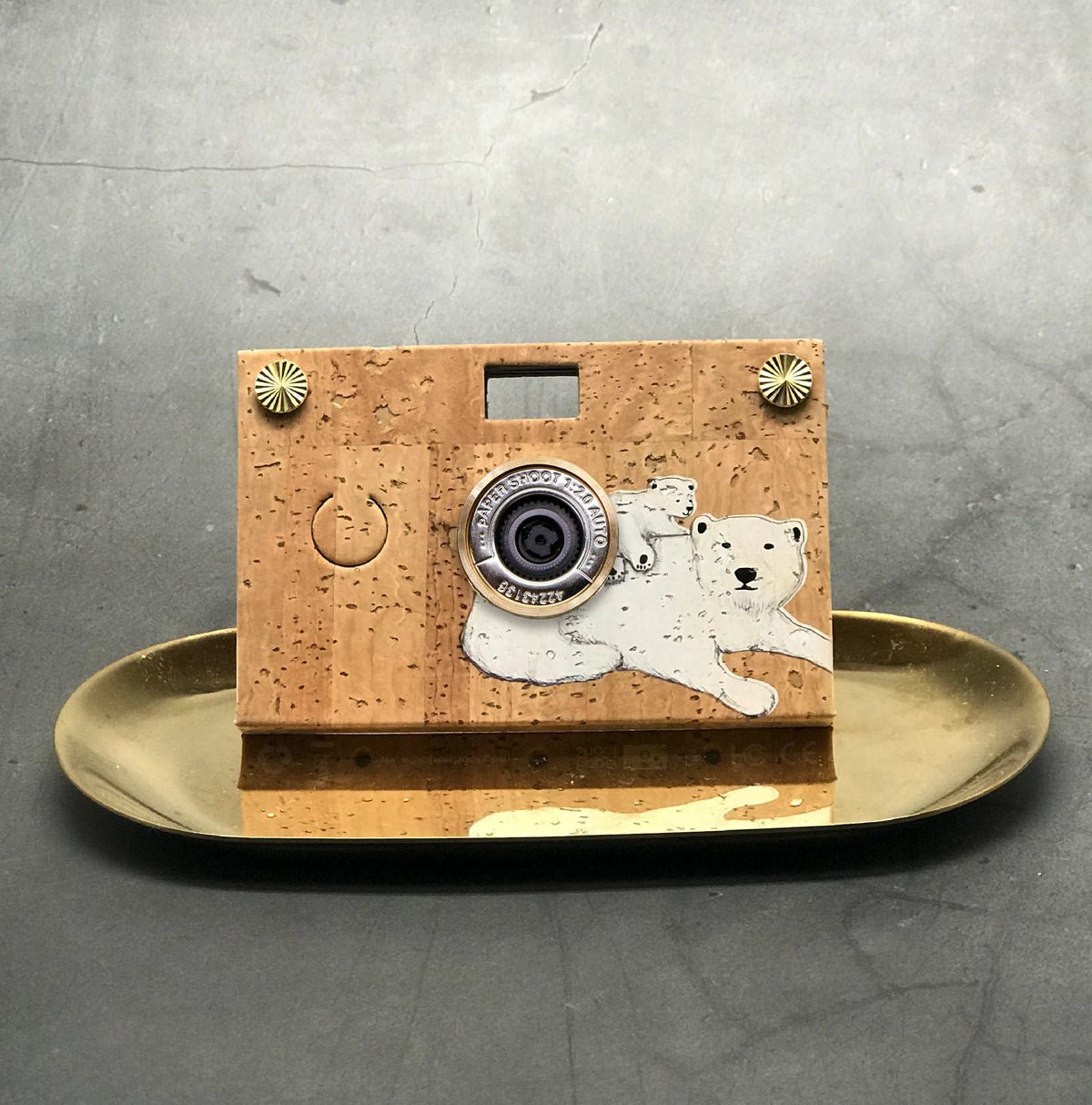 Paper Shoot Cork Wooden Box Camera Set - Bear 18MP