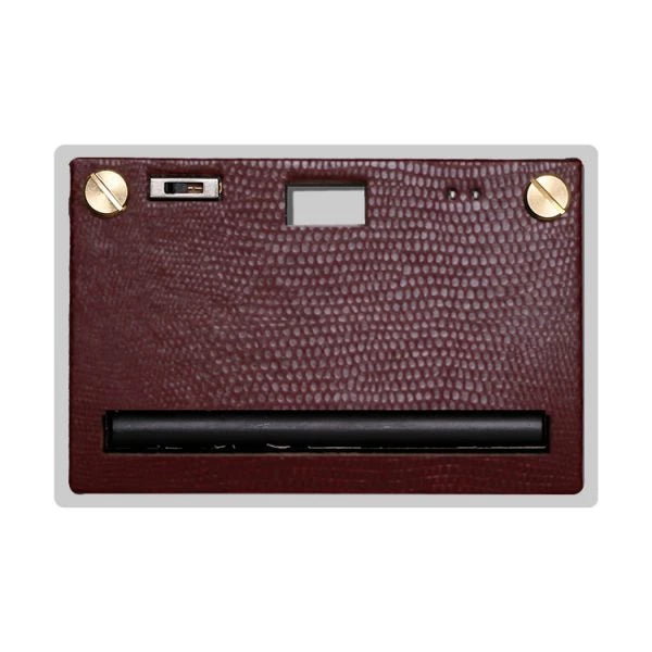 Paper Shoot Leather Texture Wooden Box Camera Set - Burgundy Red 18MP