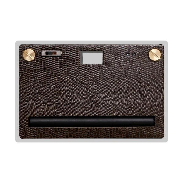 Paper Shoot Leather Texture Wooden Box Camera Set - Dark Camel Brown 18MP