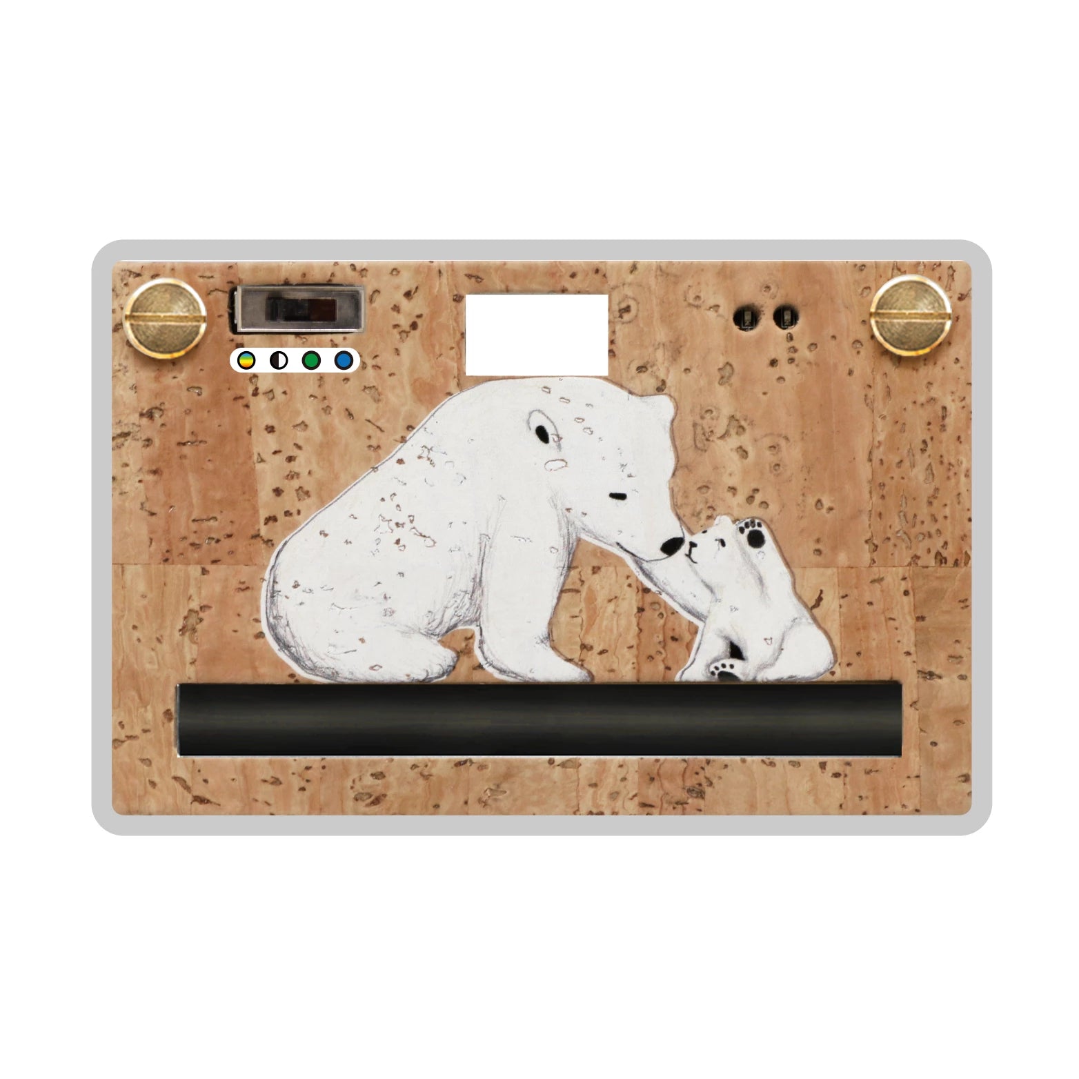 Paper Shoot Cork Wooden Box Camera Set - Bear 18MP