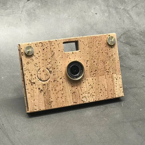 Paper Shoot Cork Wooden Box Camera Set - Plain 18MP