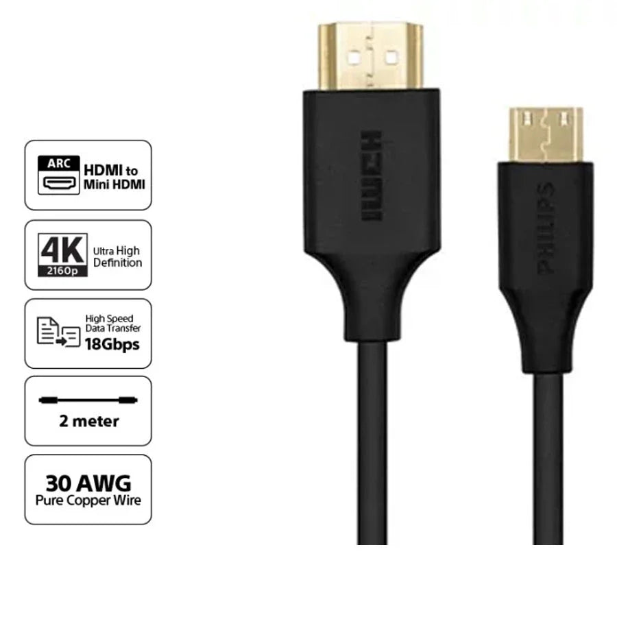Philips HDMI to mini HDMI cable SWV5420 4K 60Hz Ultra HD