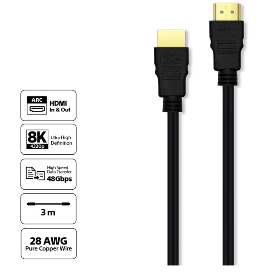 Philips SWV5212 HDMI Cable Dynamic HDR 8K 48 Gbps 3M