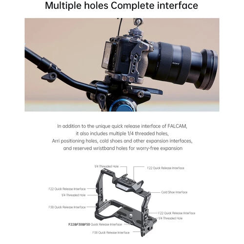 FALCAM F22&F38&F50 Quick Release Camera Cage(for A7M3/A7S3/A7R4/A1) V2 2635A
