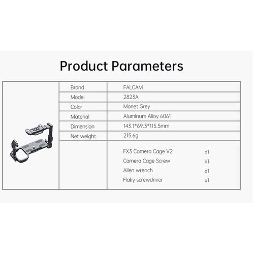 FALCAM F22&F38&F50 Quick Release Camera Cage(for FX3/FX30) V2 2823A