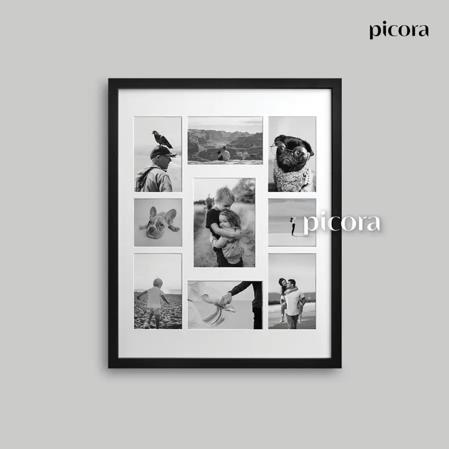 Picora Arte Multi Opening Frame 16R 40x50cm matted to 9-Opening Black