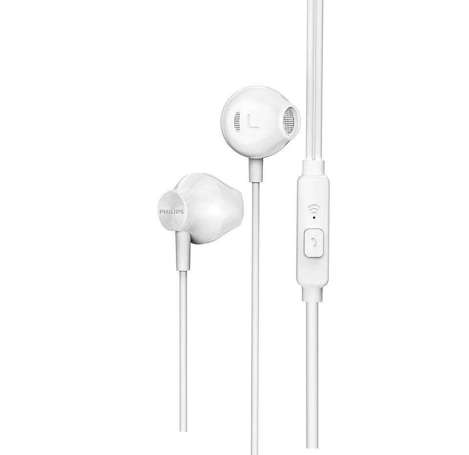Earphone PHILIPS TAUE101WT With Mic Original - White