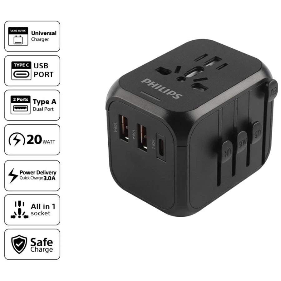 Philips Quick Charge Travel Adaptor White SPN3351WK