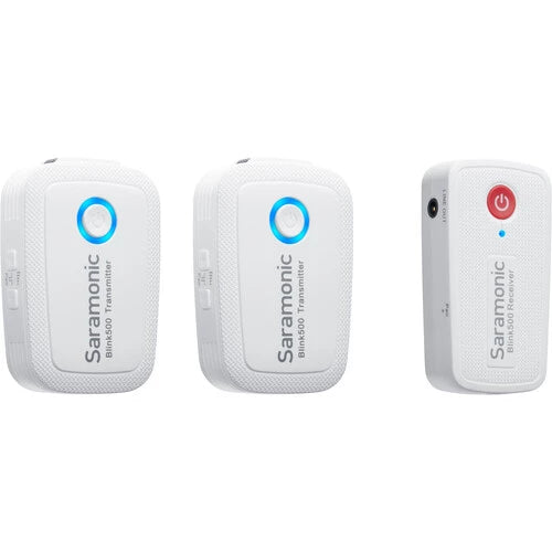 Saramonic Blink 500 B2W Ultracompact 2.4GHz Dual Channel Wireless Microphone System with Lavalier (White)