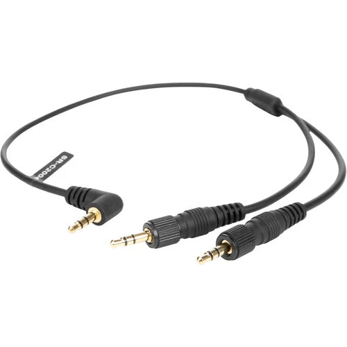 Saramonic SR-C2004 Dual Locking 3.5mm to Right-Angle 3.5mm Output Y-Cable for Two Wireless Receivers