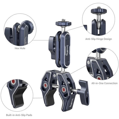 SmallRig Crab-Shaped Clamp with Ballhead Magic Arm 3757
