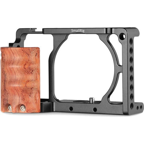 SmallRig 2082 Cage with Wooden Handgrip for Sony a6000/a6300